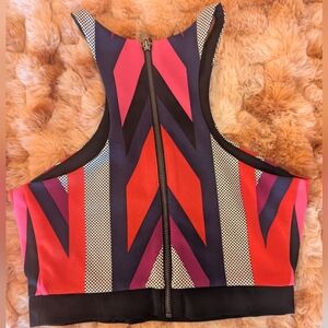 Women's Express Cropped Zip Back Tank - Pink/Purple Size Small